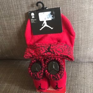 Jordan infant hat and booties
